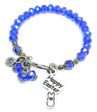 Happy Easter With Little Marshmallow Bunny Splash Of Color Crystal Bracelet