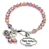 Happy Mother's Day Oval Splash Of Color Crystal Bracelet