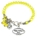 Happy Mother's Day Oval Splash Of Color Crystal Bracelet