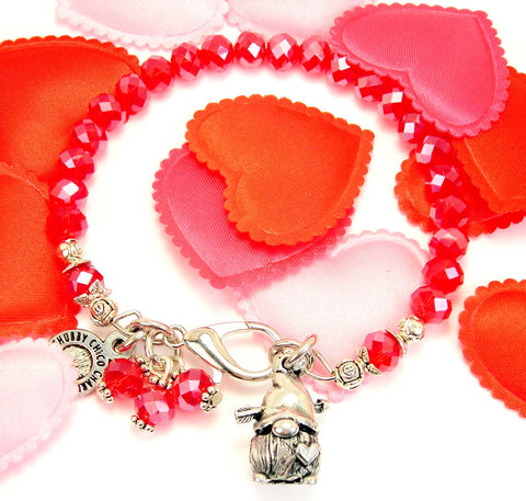 Valentine Gnome Splash Of Color Crystal Bracelet