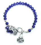 Book Lover Gnome Splash Of Color Crystal Bracelet