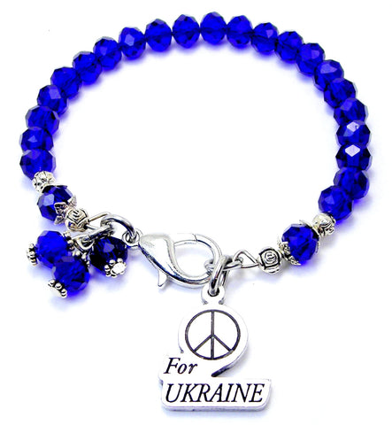 Peace For Ukraine Splash Of Color Crystal Bracelet