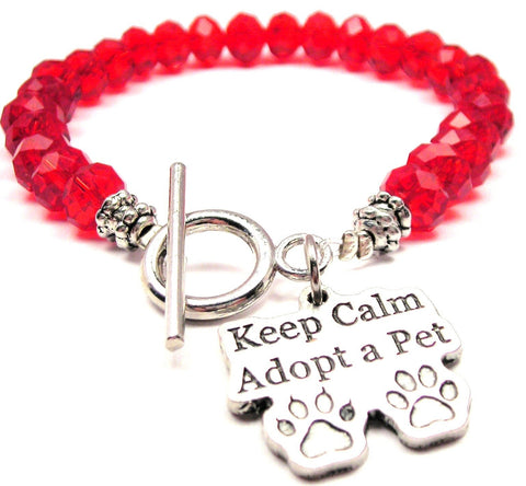 Keep Calm Adopt A Pet,  Adopt A Pet Charm,  Adopt Bracelet,  Adopt Jewelry,  Adopt A Pet,  Crystal Bracelet,  Toggle Bracelet