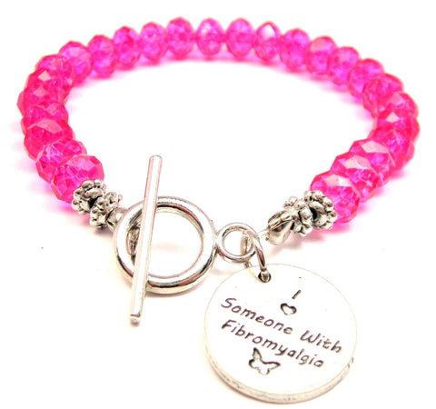 I Love Someone With Fibromyalgia,  Fibromyalgia,  Fibromyalgia Charm,  Fibromyalgia Bracelet,  Fibromyalgia Jewelry,  Crystal Bracelet,  Medical Bracelet,  Toggle Bracelet