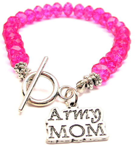 Army,  Army Mom,  Army Charm,  Army Bracelet,  Army Jewelry,  Army Mom Charm,  Army Mom Bracelet,  Army Mom Jewelry,  Crystal Bracelet,  Toggle Bracelet