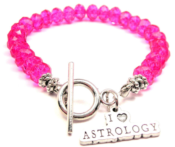 I Love Astrology Crystal Beaded Toggle Style Bracelet
