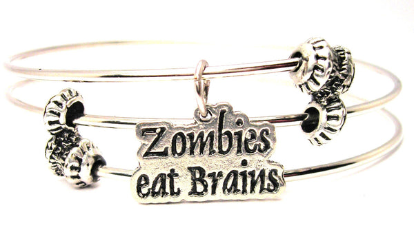 Zombies Eat Brains Triple Style Expandable Bangle Bracelet