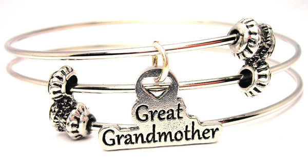 Great Grandmother Triple Style Expandable Bangle Bracelet