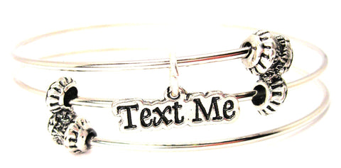 Text Me Triple Style Expandable Bangle Bracelet