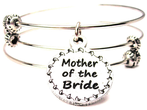 Mother Of The Bride Circle Triple Style Expandable Bangle Bracelet