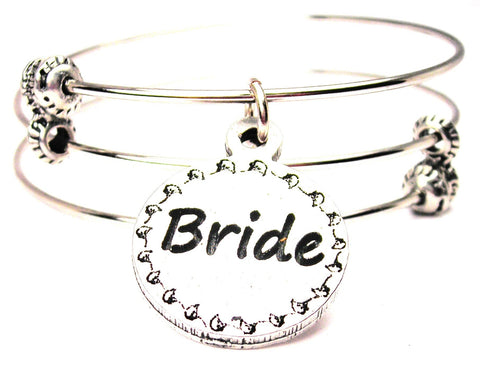 Bride Circle Triple Style Expandable Bangle Bracelet
