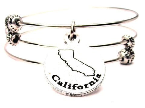 California Circle Triple Style Expandable Bangle Bracelet