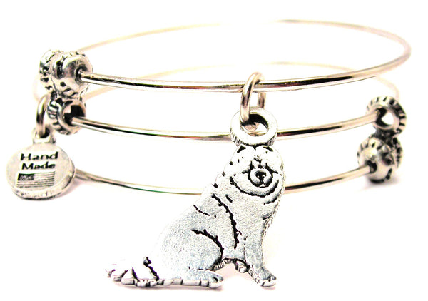 Sitting Chow Triple Style Expandable Bangle Bracelet