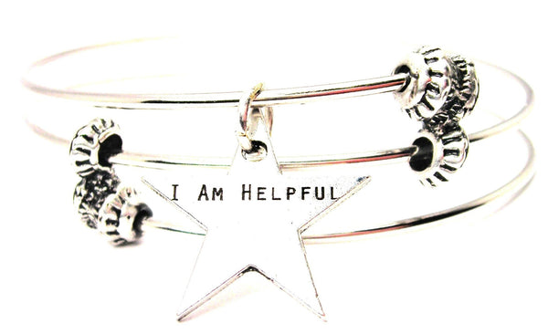 I Am Helpful Triple Style Expandable Bangle Bracelet