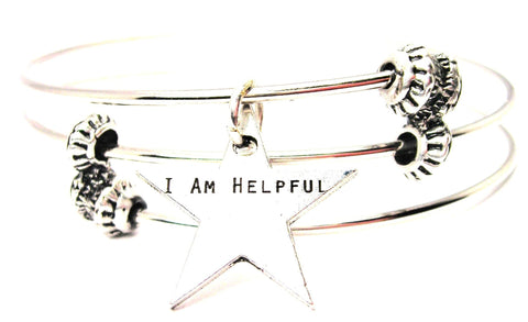 I Am Helpful Triple Style Expandable Bangle Bracelet