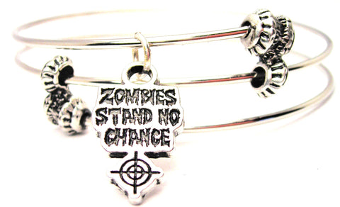 Zombies Stand No Chance With Crosshairs Triple Style Expandable Bangle Bracelet