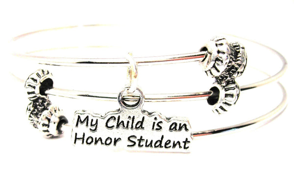 My Child Is An Honor Student Triple Style Expandable Bangle Bracelet