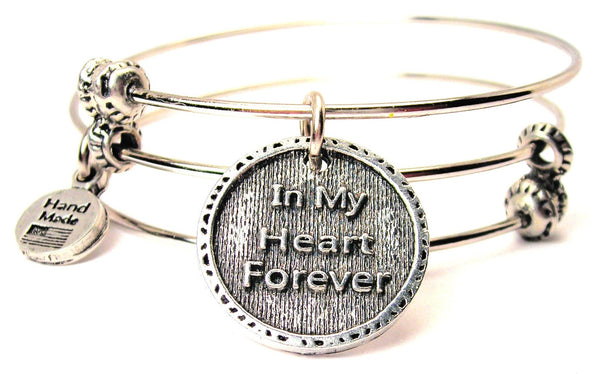 In My Heart Forever Triple Style Expandable Bangle Bracelet