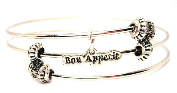 Bon Appétit Triple Style Expandable Bangle Bracelet