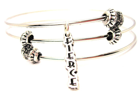 Fierce Letters Going Downs Triple Style Expandable Bangle Bracelet