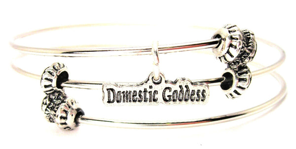 Domestic Goddess Triple Style Expandable Bangle Bracelet