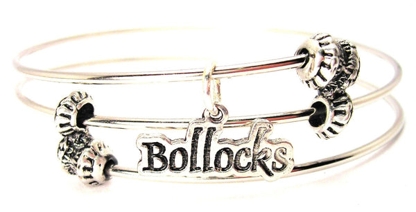 Bollocks Triple Style Expandable Bangle Bracelet