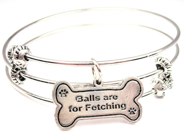 Balls Are For Fetching Triple Style Expandable Bangle Bracelet