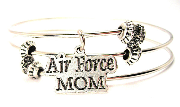 Air Force Mom Triple Style Expandable Bangle Bracelet