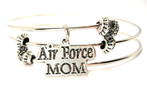 Air Force Mom Triple Style Expandable Bangle Bracelet