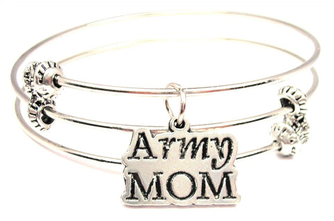 Army Mom Triple Style Expandable Bangle Bracelet