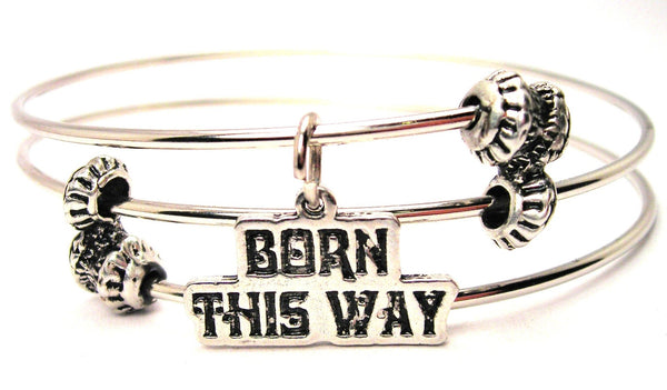 Born This Way Triple Style Expandable Bangle Bracelet