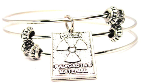 Danger Radioactive Material Triple Style Expandable Bangle Bracelet