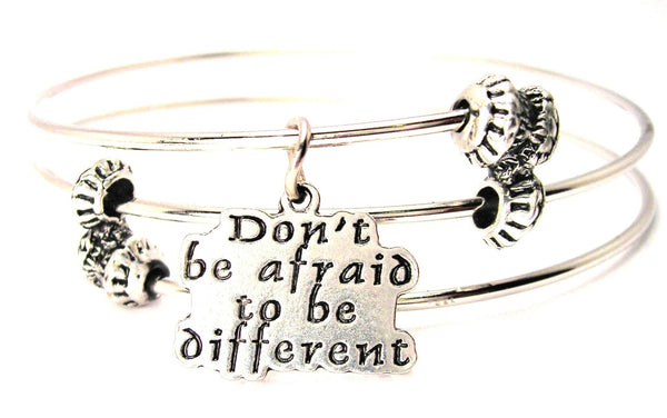 Don't Be Afraid To Be Different Triple Style Expandable Bangle Bracelet