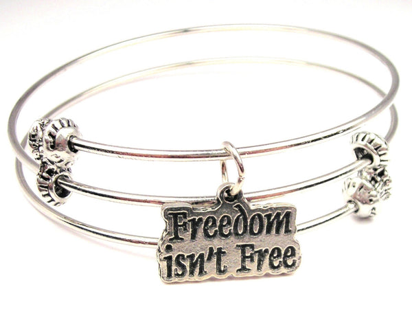 Freedom Isn't Free Triple Style Expandable Bangle Bracelet