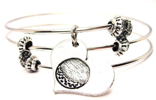 Golf Ball In Your Heart Triple Style Expandable Bangle Bracelet