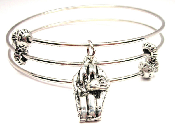 Hand Coming Out Of Coffin Triple Style Expandable Bangle Bracelet