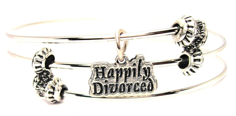 Happily Divorced Triple Style Expandable Bangle Bracelet