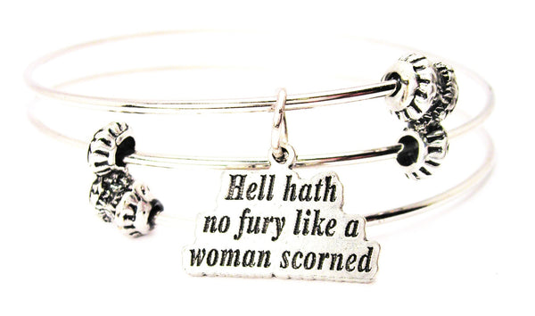 Hell Hath No Fury Like A Woman Scorned Triple Style Expandable Bangle Bracelet