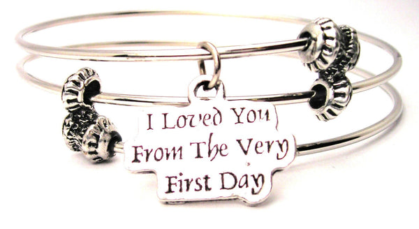 I Loved You From The Very First Day Triple Style Expandable Bangle Bracelet