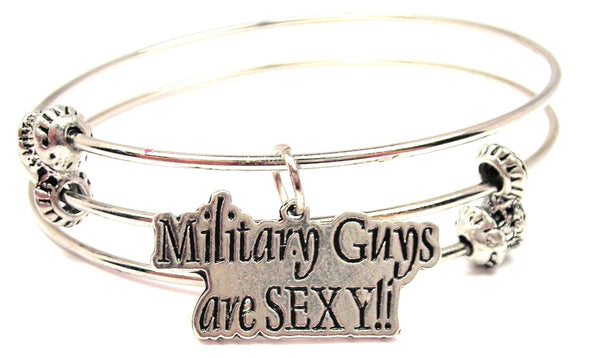Military Guys Are Sexy Triple Style Expandable Bangle Bracelet