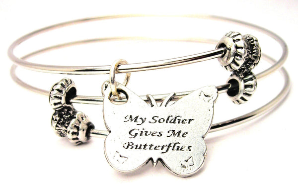 Military Bangle, Military Jewelry, Military Bracelet, Military Wife Jewelry, Military Wife Bracelet, Gift for Military Wife