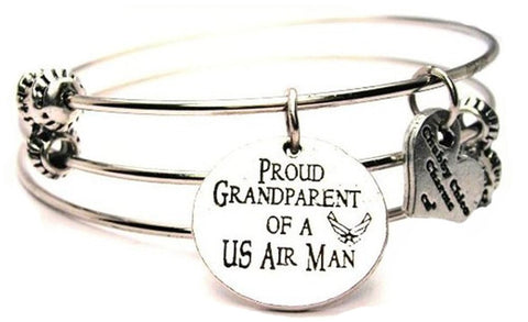 Military Bangle, Military Jewelry, Military Bracelet, Military Family Jewelry, Military Family Bracelet, Gift for Military Grandma