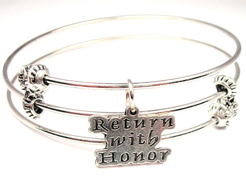 Return With Honor Triple Style Expandable Bangle Bracelet