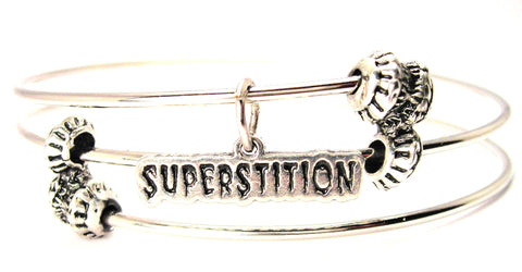 Superstition Triple Style Expandable Bangle Bracelet