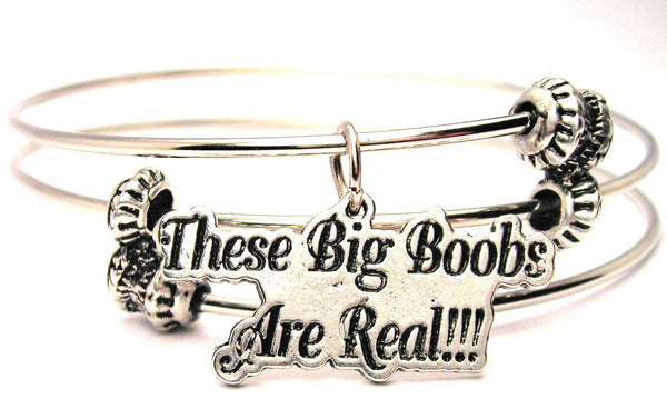 These Big Boobs Are Real Triple Style Expandable Bangle Bracelet