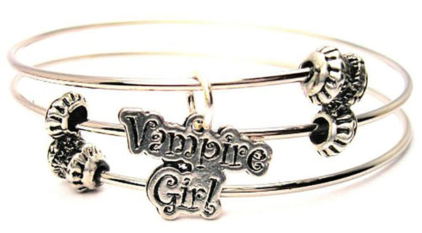 Vampire Girl Triple Style Expandable Bangle Bracelet