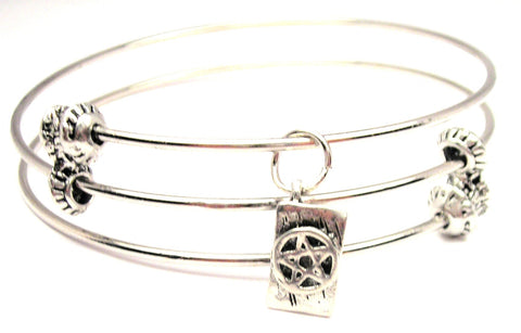 Wiccan Pagan Alter Triple Style Expandable Bangle Bracelet