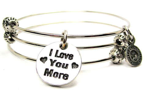 I Love You More Circle Triple Style Expandable Bangle Bracelet