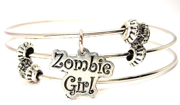 Zombie Girl Triple Style Expandable Bangle Bracelet