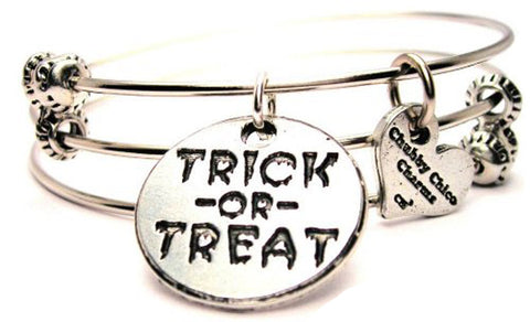 Trick Or Treat Triple Style Expandable Bangle Bracelet